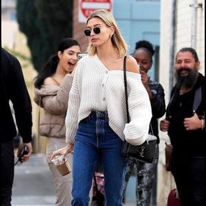 Oak and fort cropped knit sweater